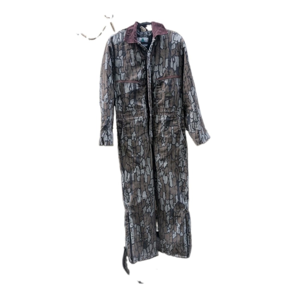 Vintage Liberty Trebark Camo Coveralls Made In USA Mens Size Med Reg 38-40
